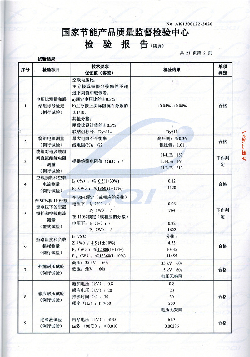 高低压试验报告-S11-1250大观大观大观油浸式变压器-2.jpg